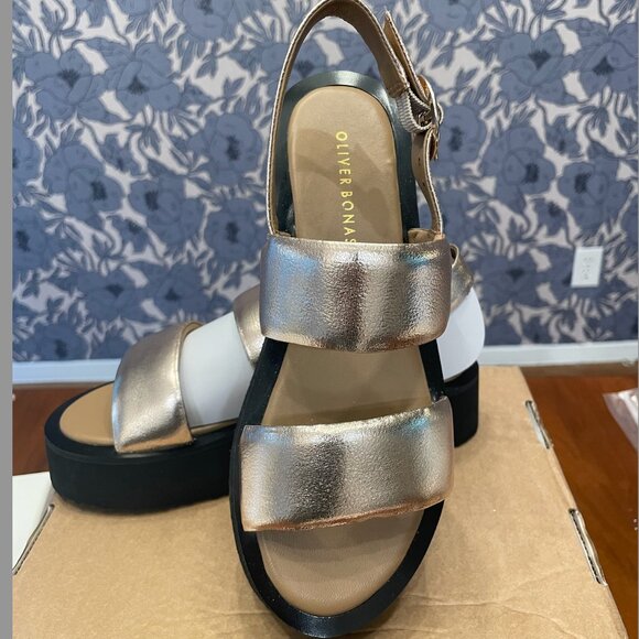 RARE OLIVER BONAS Leather Chunky Platform Sandals - Picture 9 of 9